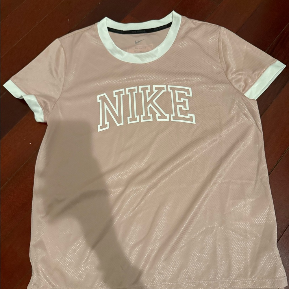 Nike Dri-FIT Pink and White Running Shirt